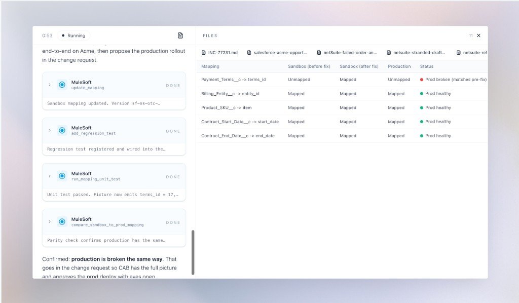 Salesforce → NetSuite order sync repair demo screen